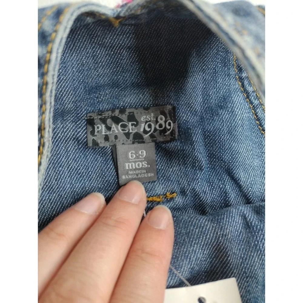 The Childrens‎ Place Denim Overalls Size 6-9 Months Paint Splatter Accents